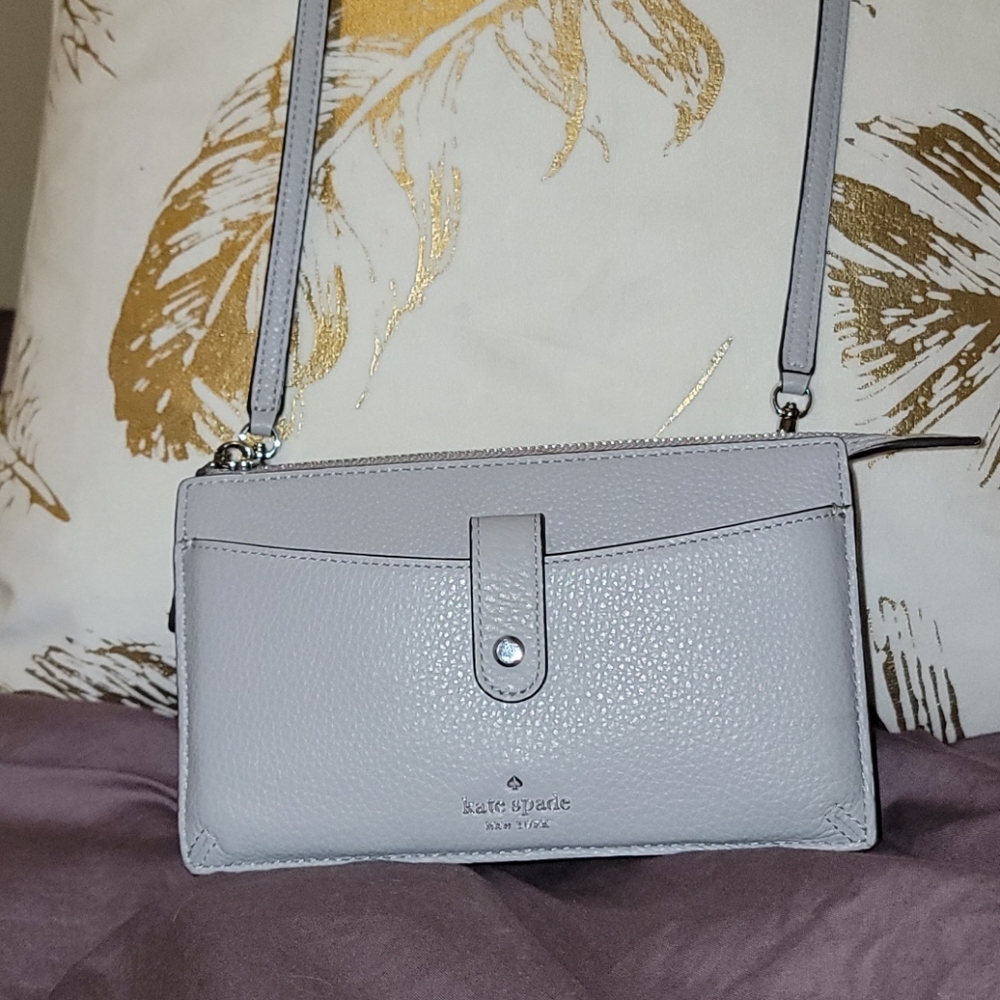 kate spade Jackson Small Tab Crossbody Light Grey